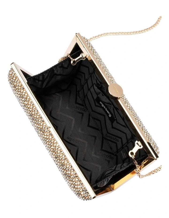 Viviana Crystal Clutch Bag in Gold image 5