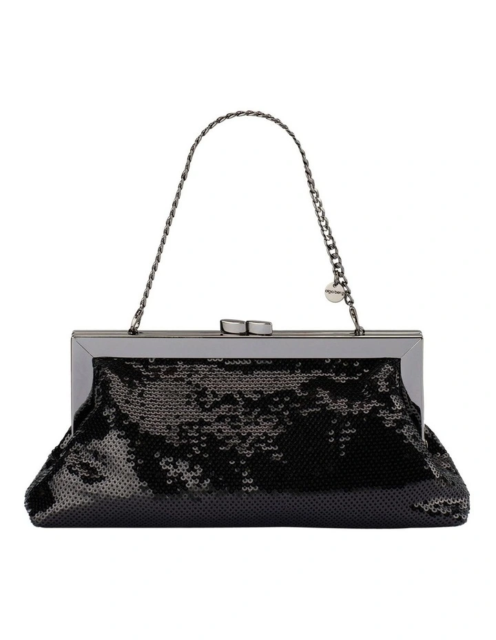 Zephyr Sequin Clutch Bag in Black image 1