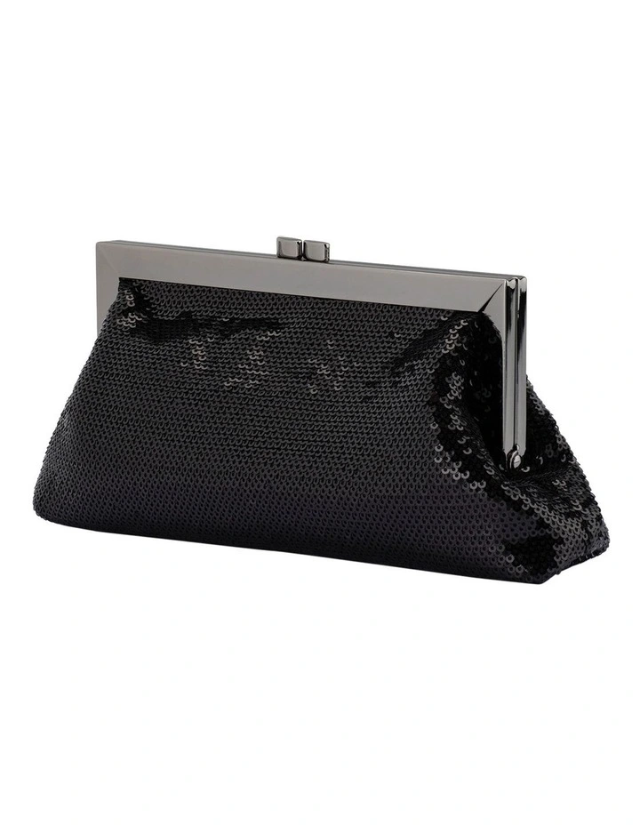 Zephyr Sequin Clutch Bag in Black image 3