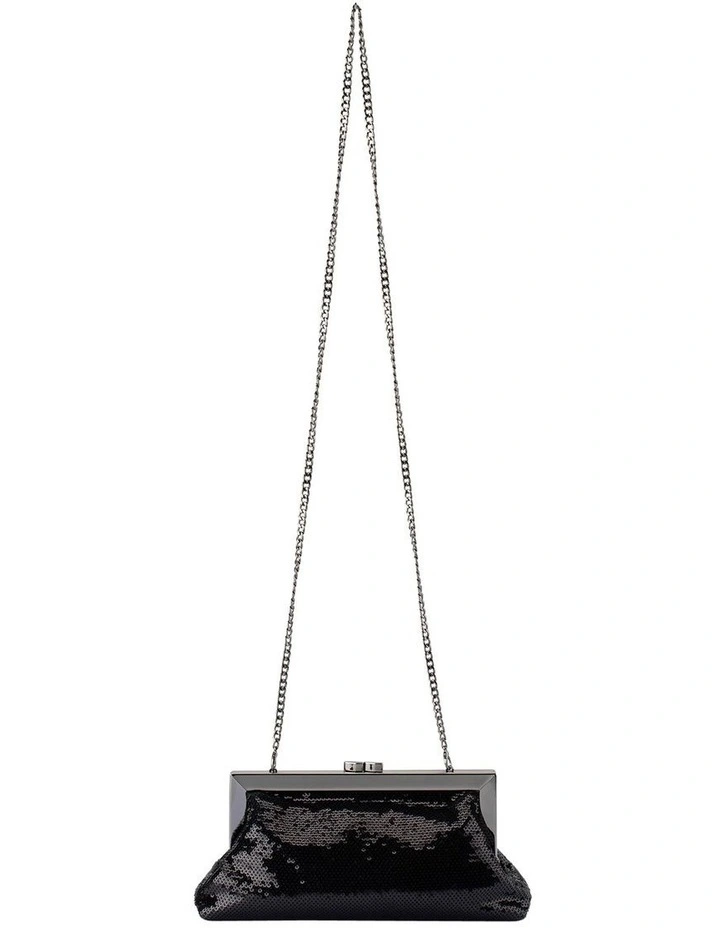 Zephyr Sequin Clutch Bag in Black image 4