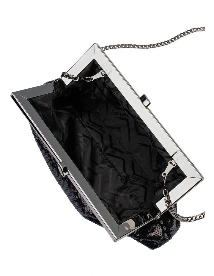 Zephyr Sequin Clutch Bag in Black image 5