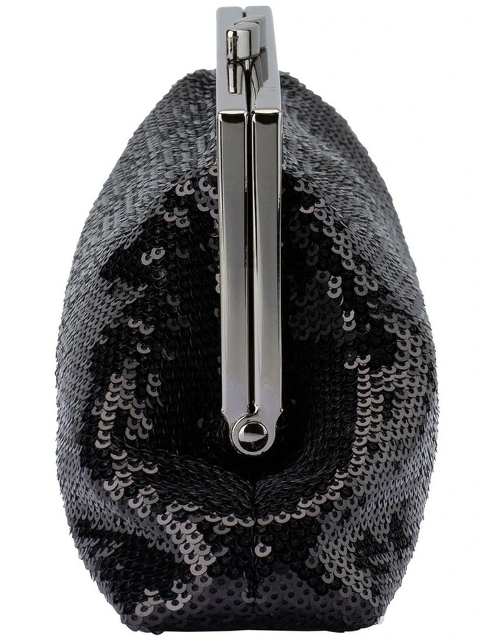 Zephyr Sequin Clutch Bag in Black image 6