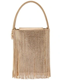 Billie Crystal Fringe Top Handle in Champagne