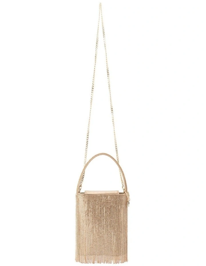 Billie Crystal Fringe Top Handle in Champagne image 4