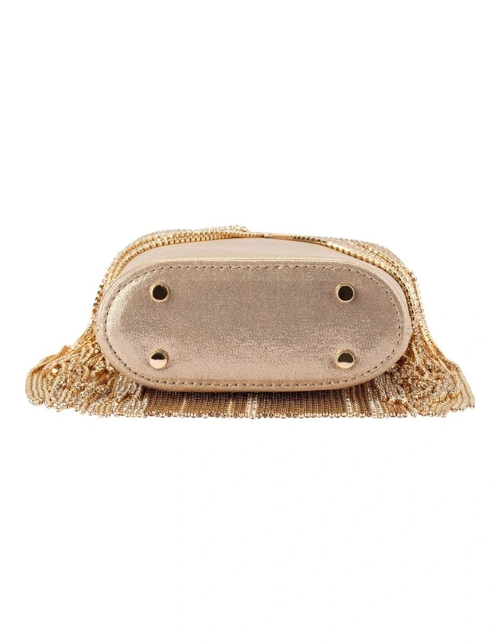 Billie Crystal Fringe Top Handle in Champagne image 6