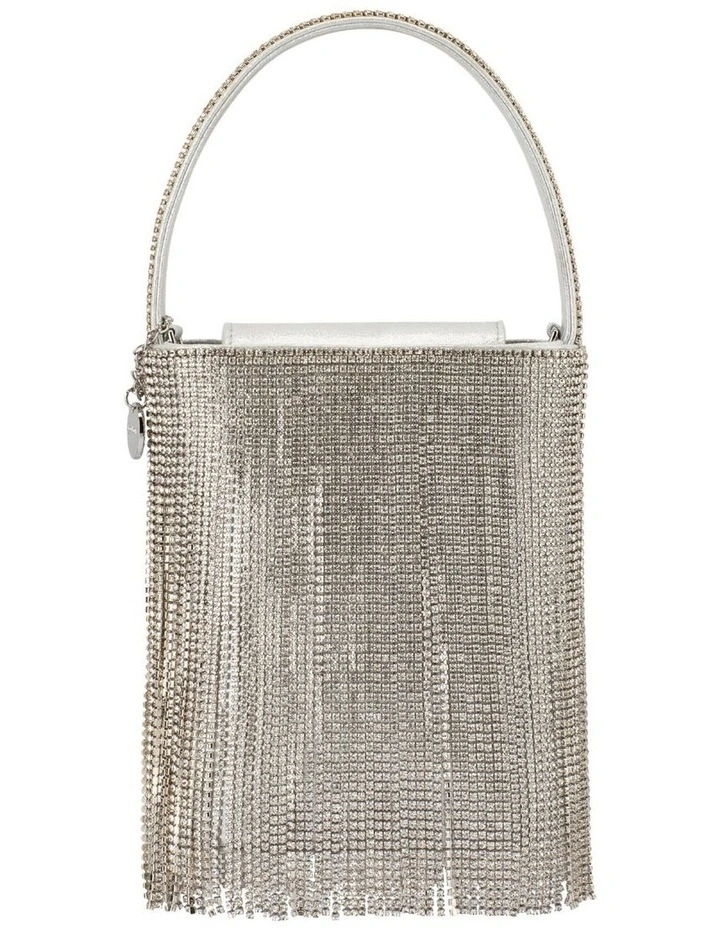 Billie Crystal Fringe Top Handle Bag in Silver image 1