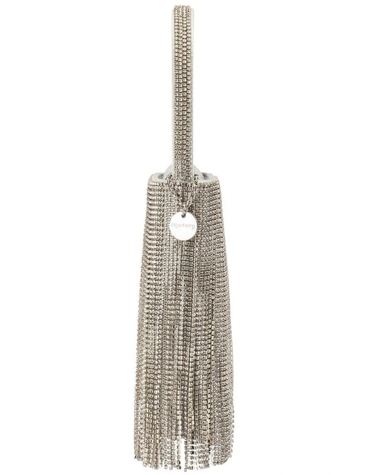 Billie Crystal Fringe Top Handle Bag in Silver image 6