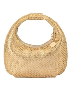 Eden Woven Hobo Bag in Gold