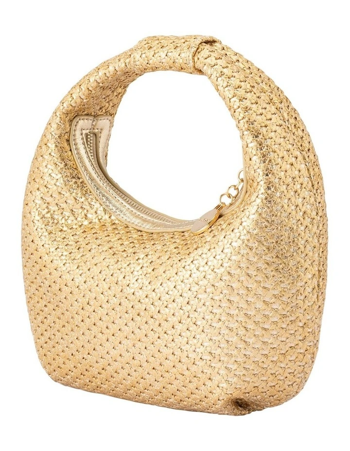 Eden Woven Hobo Bag in Gold image 3