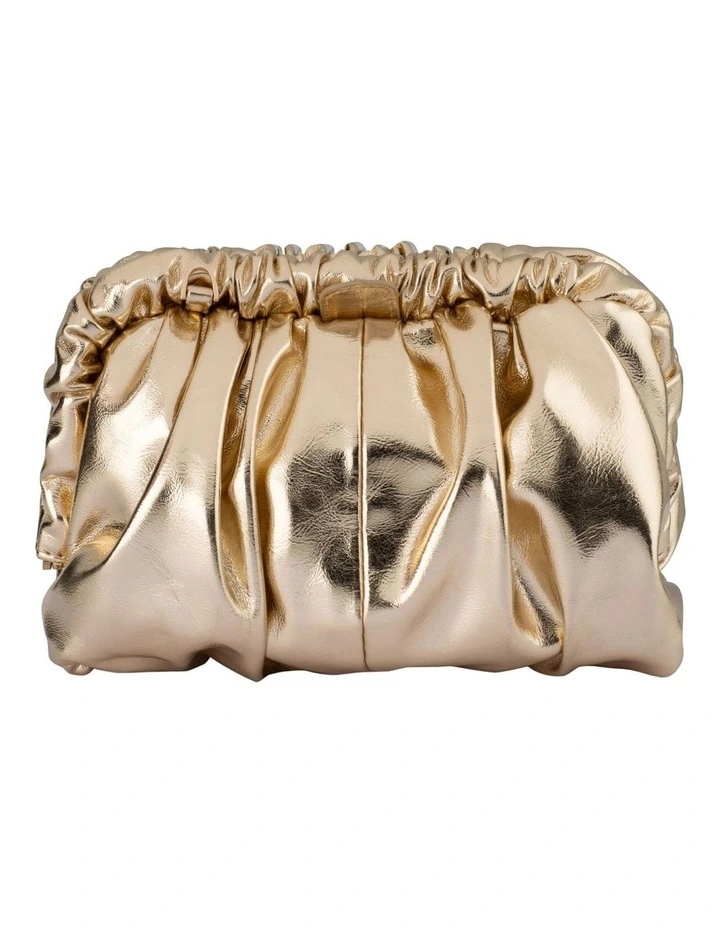 Betty Metallic Clutch Bag in Gold image 1