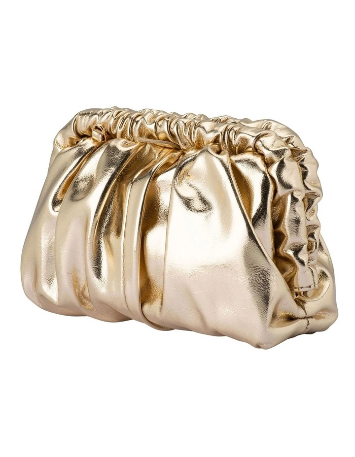 Betty Metallic Clutch Bag in Gold image 3