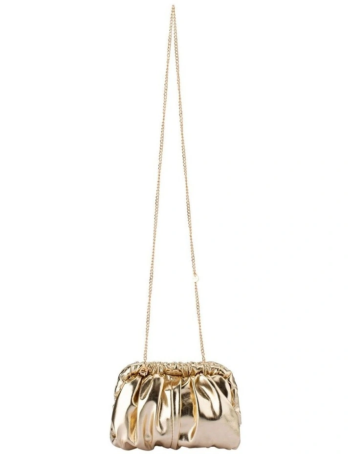 Betty Metallic Clutch Bag in Gold image 4