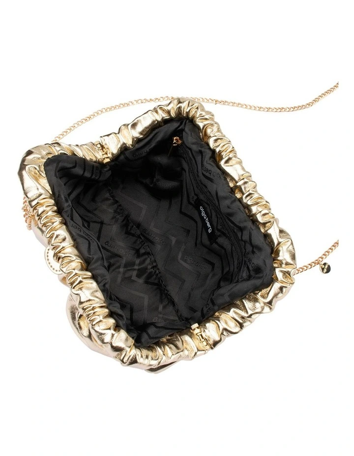 Betty Metallic Clutch Bag in Gold image 5