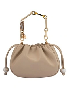 Mavis Acrylic Top Handle Bag in Natural