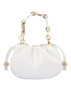 Mavis Acrylic Top Handle Bag in White