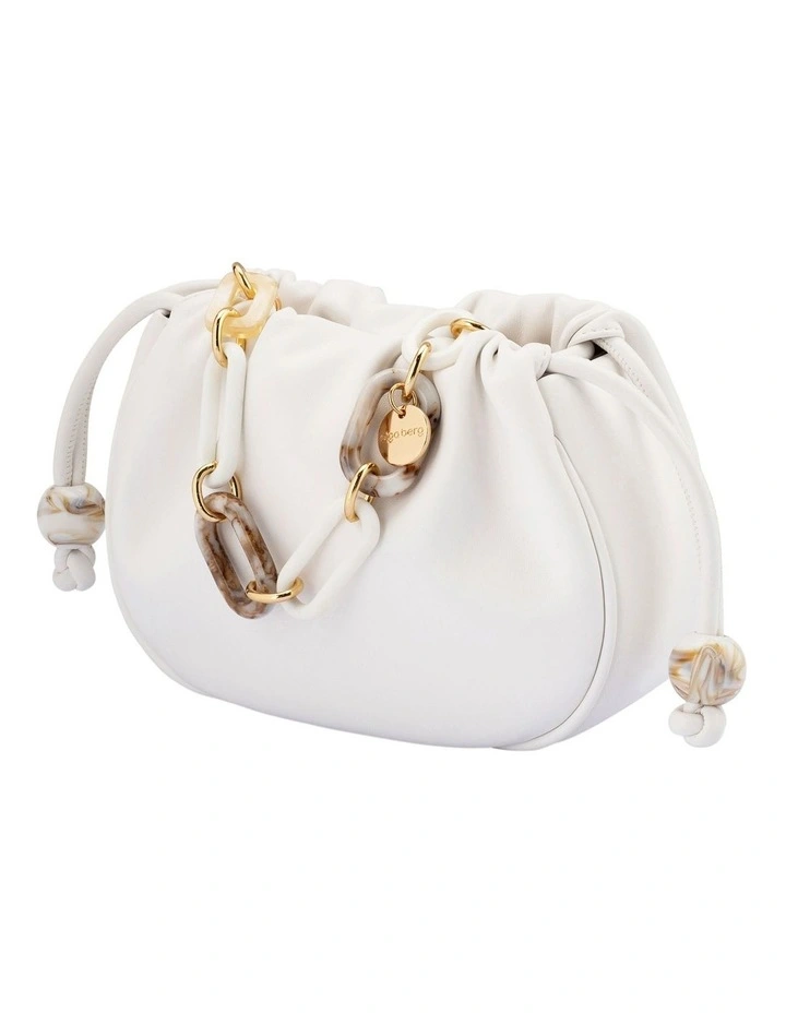 Mavis Acrylic Top Handle Bag in White image 3