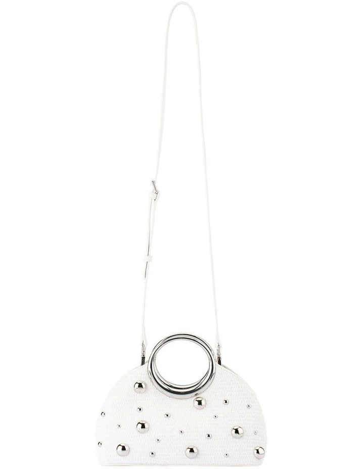 Charlotte Woven Top Handle Bag in White image 4