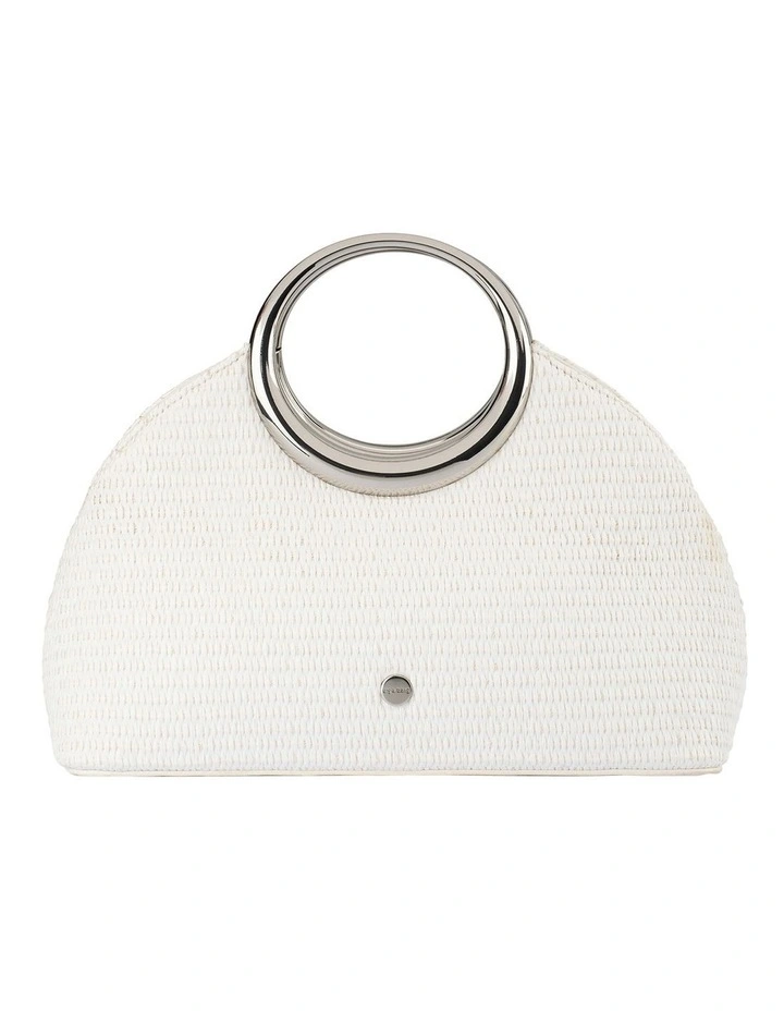 Charlotte Woven Top Handle Bag in White image 6