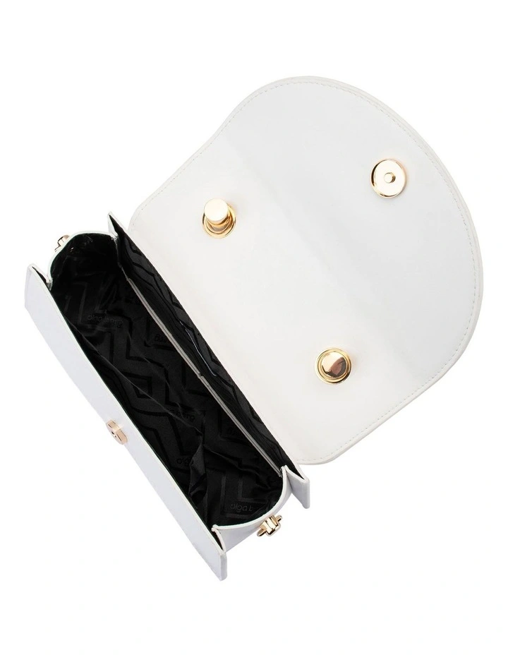 Phoebe Bamboo Top Handle Bag in White image 5