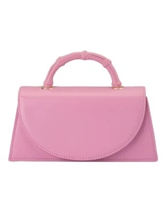 Phoebe Bamboo Top Handle Bag in Pink