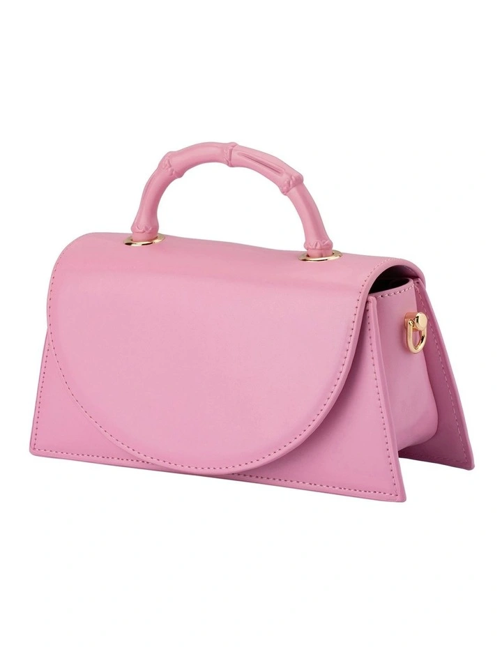 Phoebe Bamboo Top Handle Bag in Pink image 3