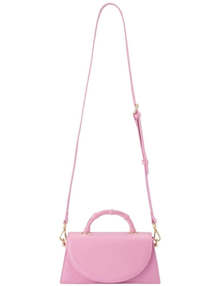 Phoebe Bamboo Top Handle Bag in Pink image 4