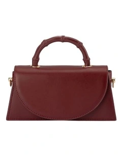 Phoebe Bamboo Top Handle Bag in Burgundy
