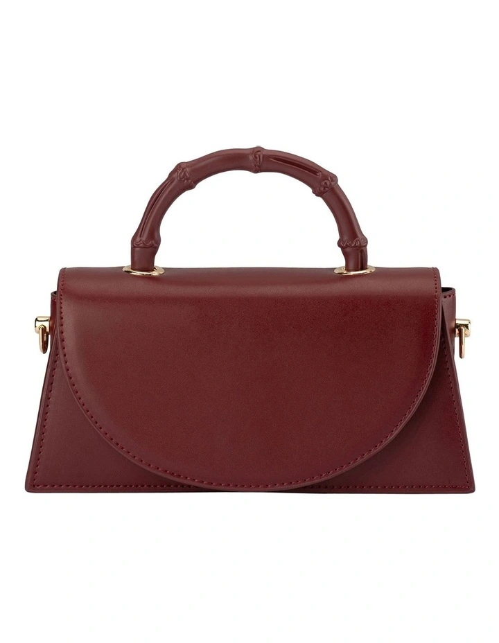 Phoebe Bamboo Top Handle Bag in Burgundy image 1