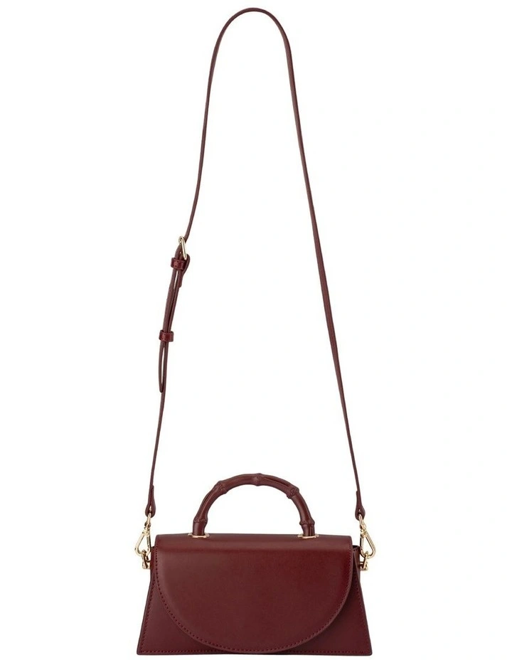 Phoebe Bamboo Top Handle Bag in Burgundy image 4