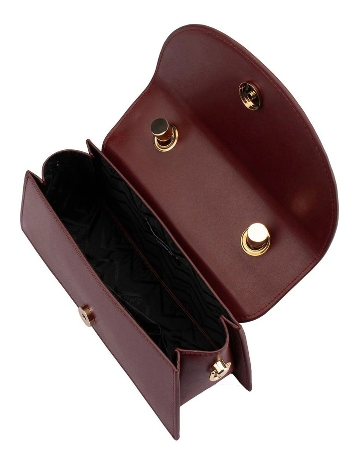 Phoebe Bamboo Top Handle Bag in Burgundy image 5