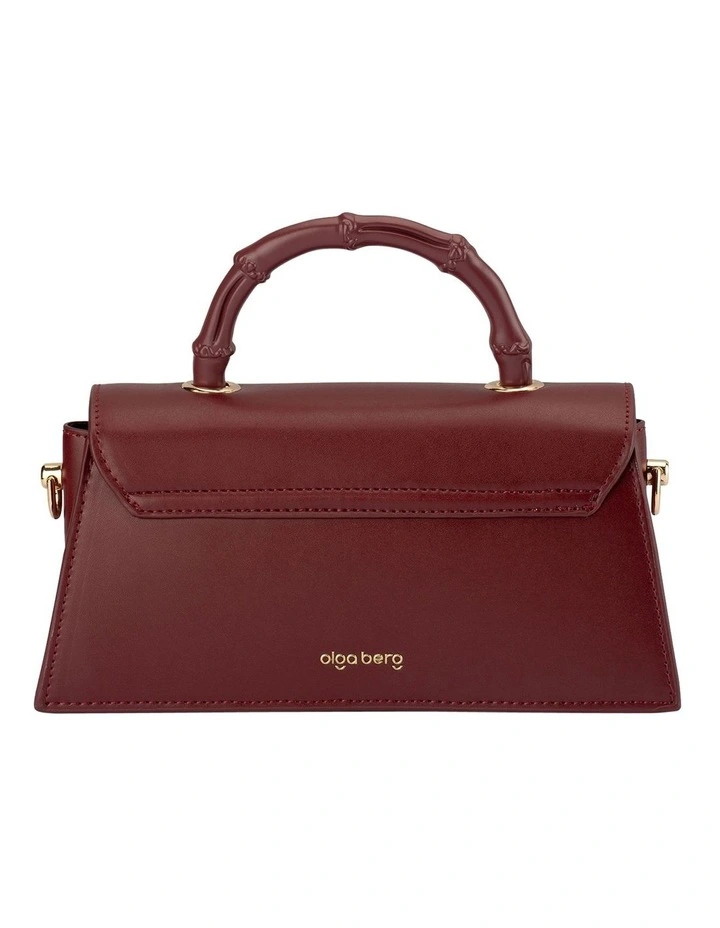 Phoebe Bamboo Top Handle Bag in Burgundy image 6