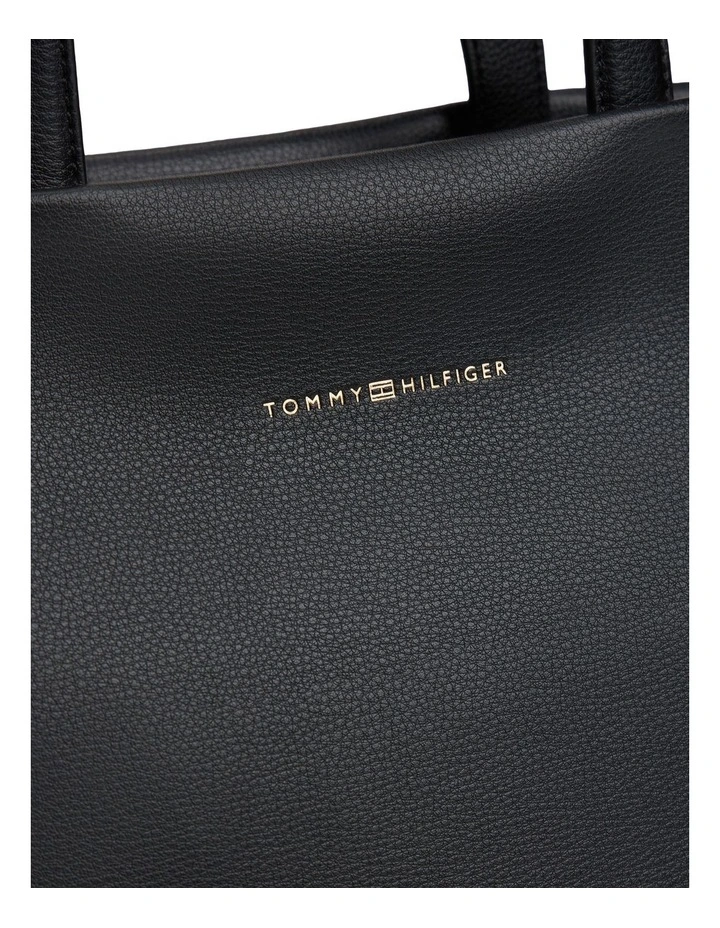 Logo Tape Tote Bag in Black image 4