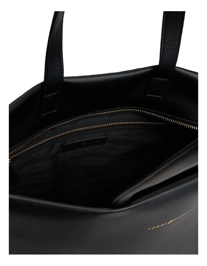 Logo Tape Tote Bag in Black image 5