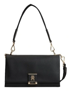 Pebble Grain Crossbody Bag in Black