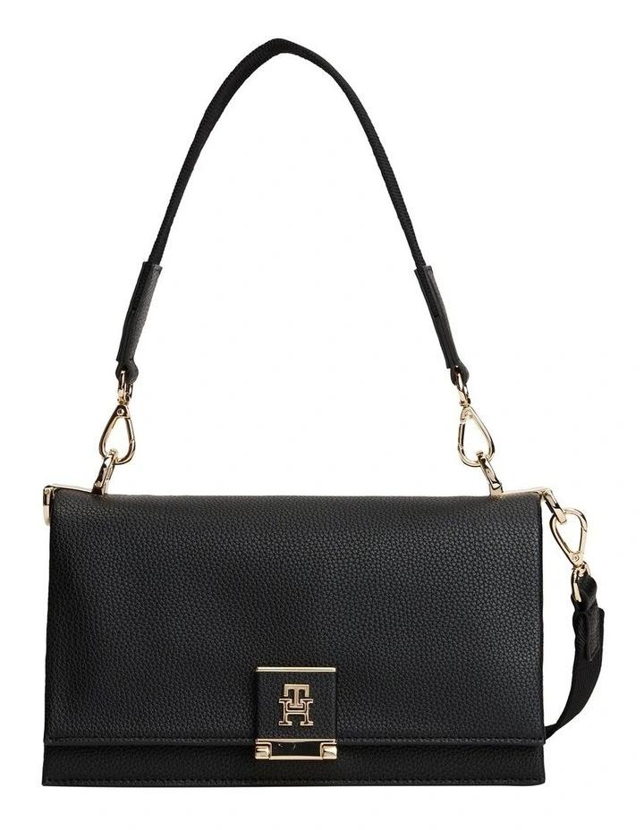 Pebble Grain Crossbody Bag in Black image 1