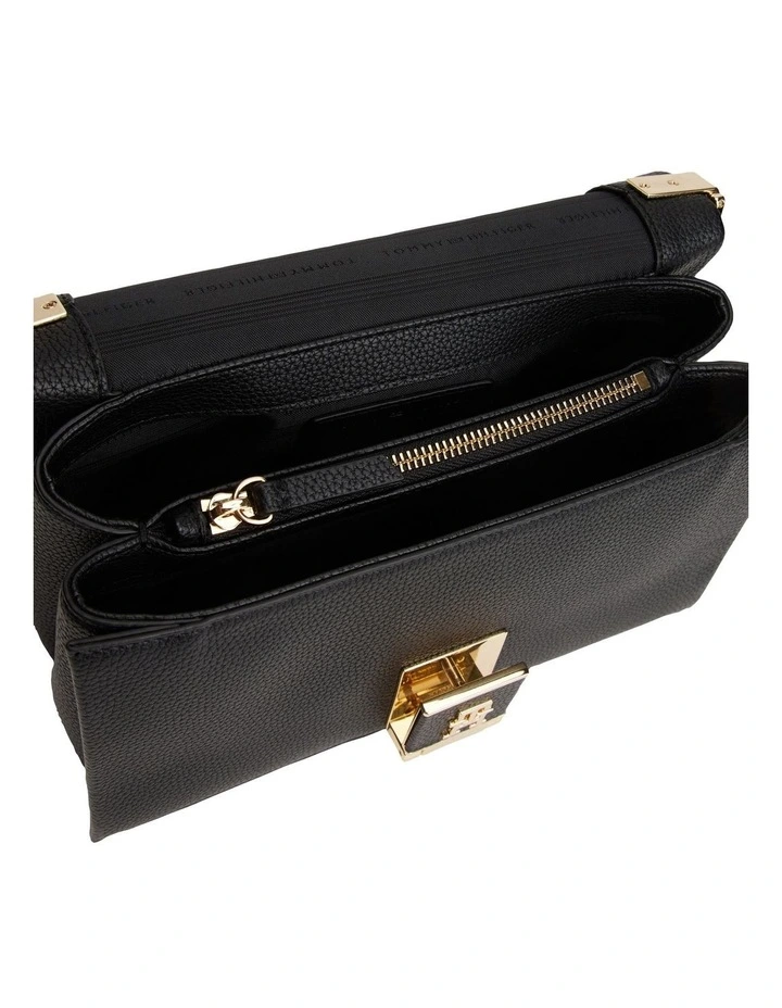 Pebble Grain Crossbody Bag in Black image 3