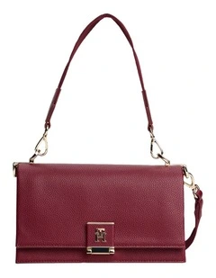 Pebble Grain Crossbody Bag in Red