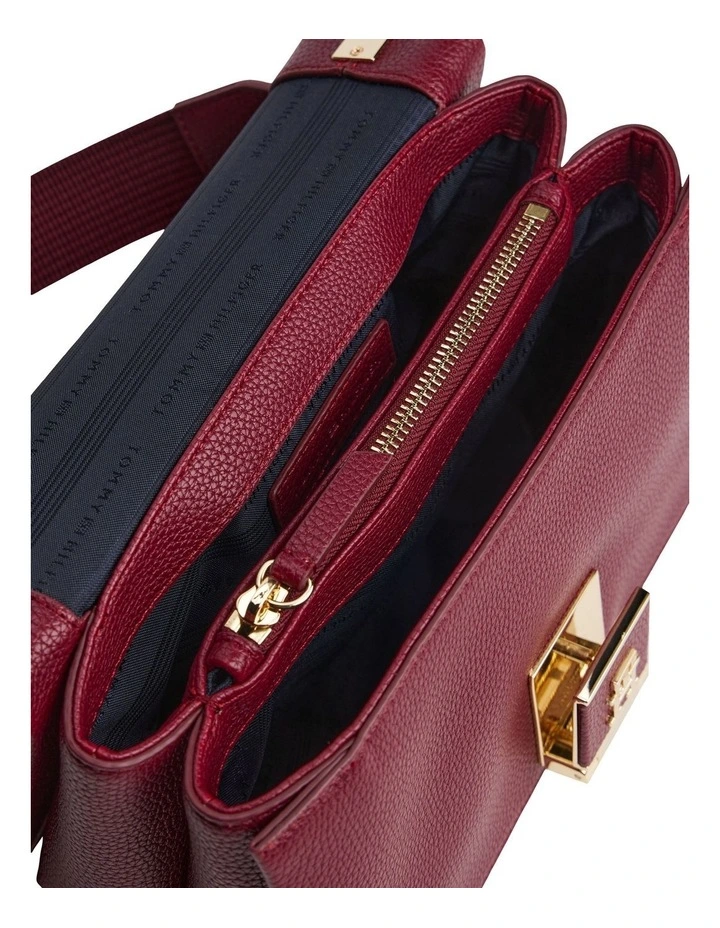 Pebble Grain Crossbody Bag in Red image 3