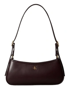 Monogram Logo Hardware Shoulder Bag in Fudge