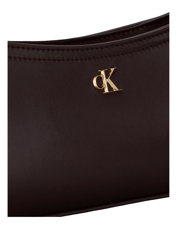 Monogram Logo Hardware Shoulder Bag in Fudge image 4