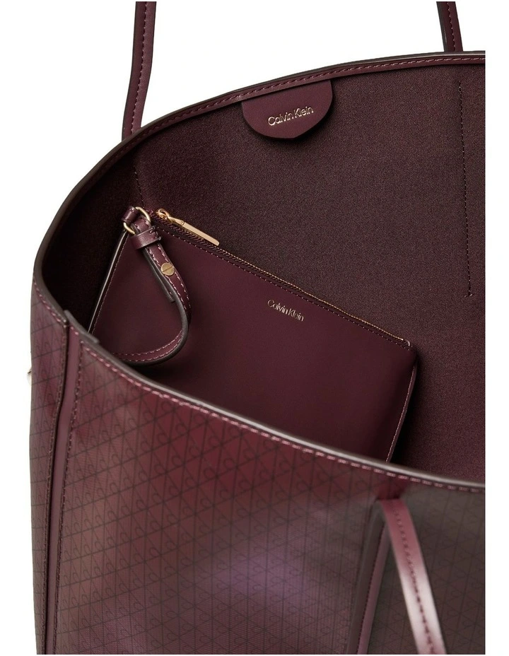 Emblem Allover Print Tote Bag in Fudge AOP image 3