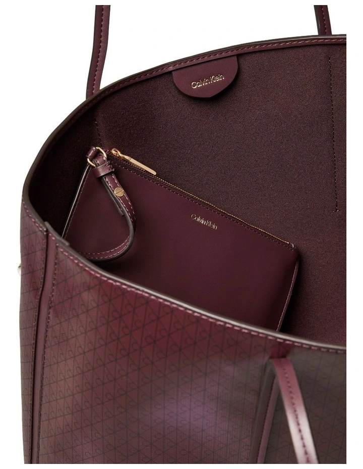 Emblem Allover Print Tote Bag in Fudge AOP image 3