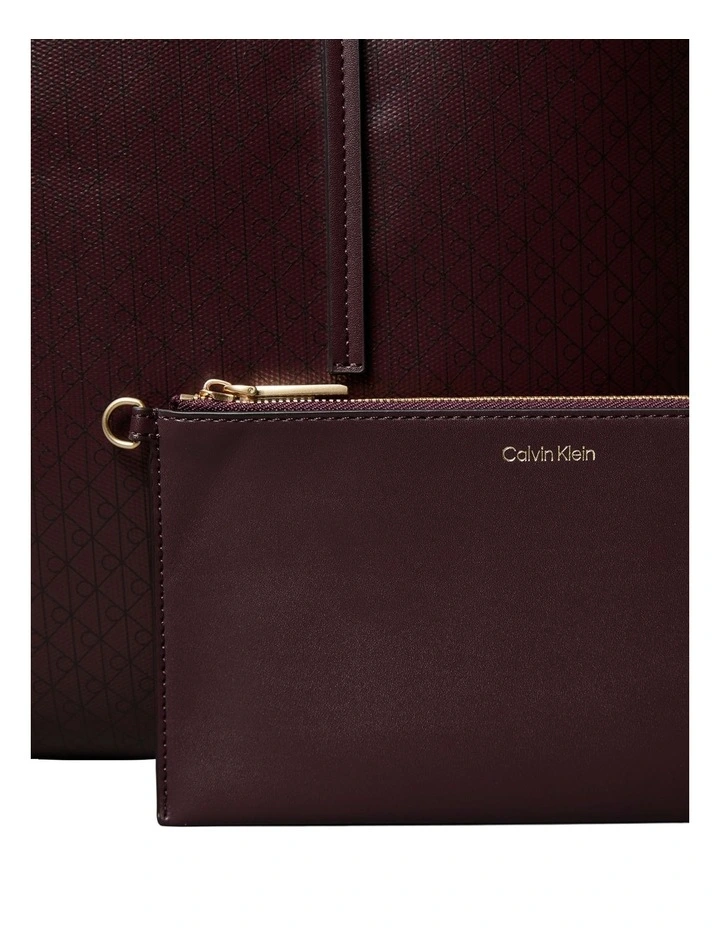 Emblem Allover Print Tote Bag in Fudge AOP image 4