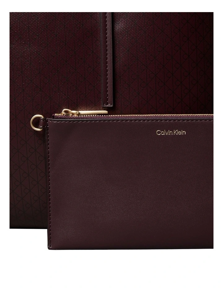 Emblem Allover Print Tote Bag in Fudge AOP image 4