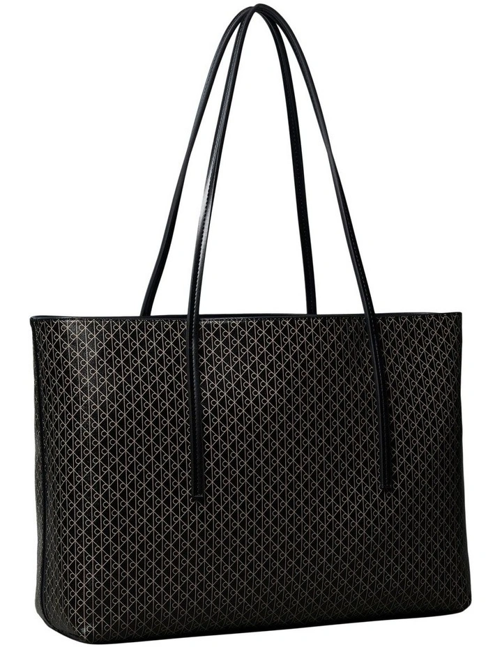Cora All Over Print Tote with Pouch in Black image 2