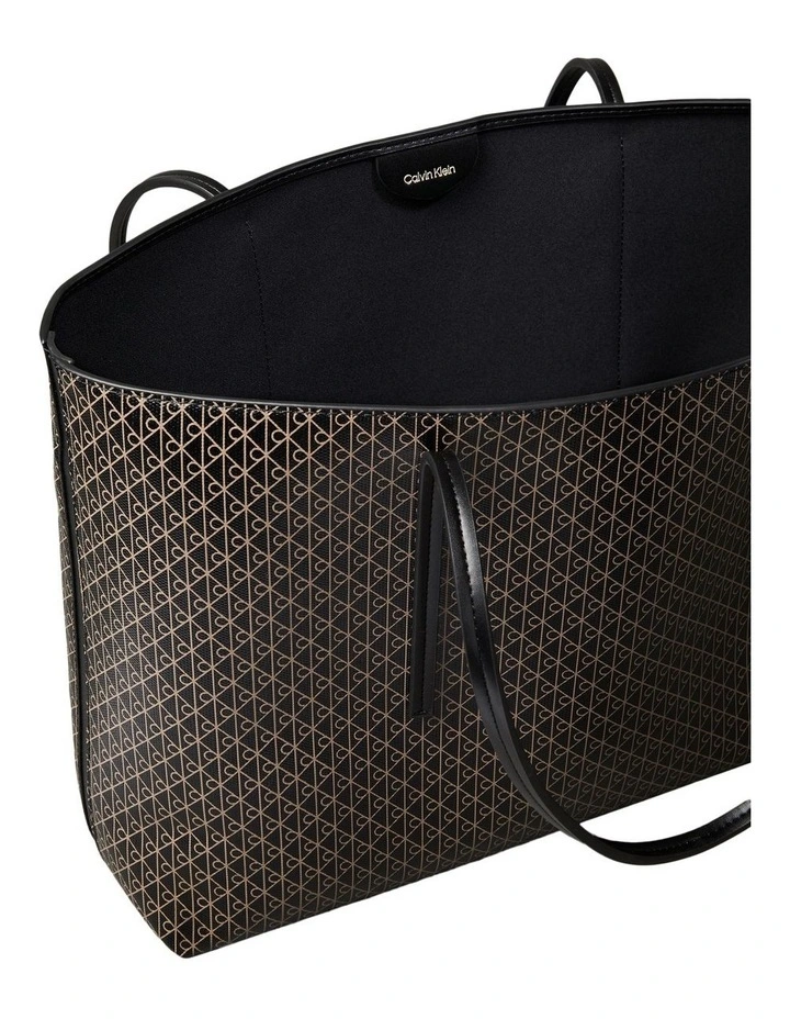 Cora All Over Print Tote with Pouch in Black image 4