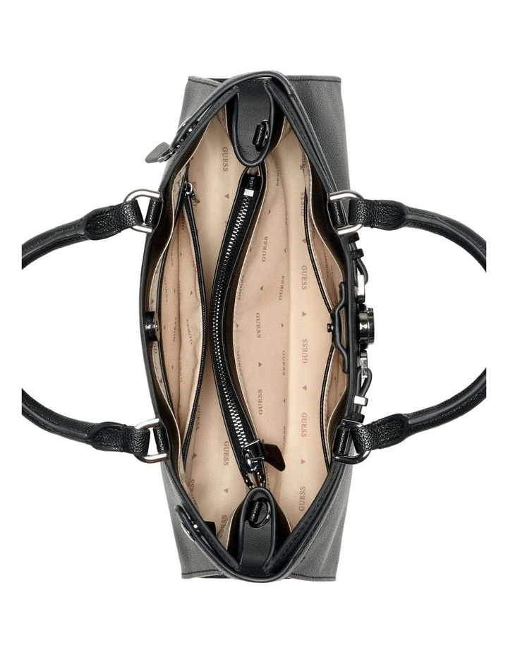 Cirene Triple Comp Satchel Bag in Black image 4