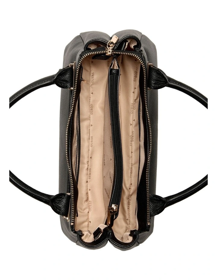 Evie Triple Comp Satchel Bag in Black image 4