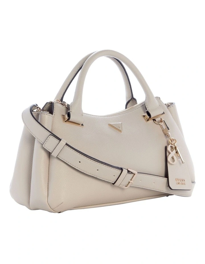 Evie Triple Comp Satchel Bag in Light Taupe image 2