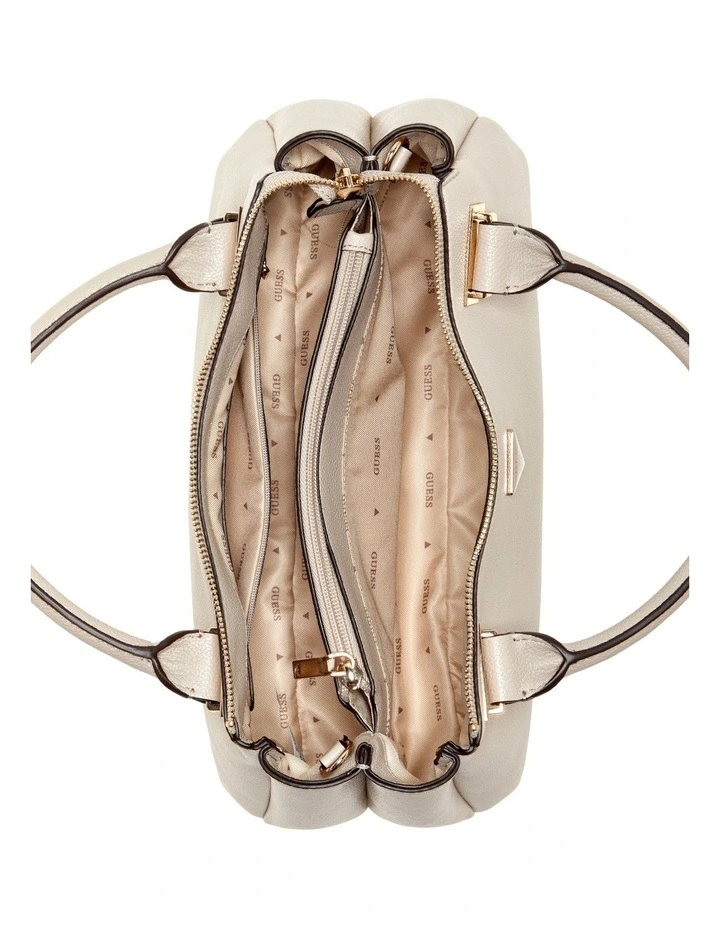 Evie Triple Comp Satchel Bag in Light Taupe image 4